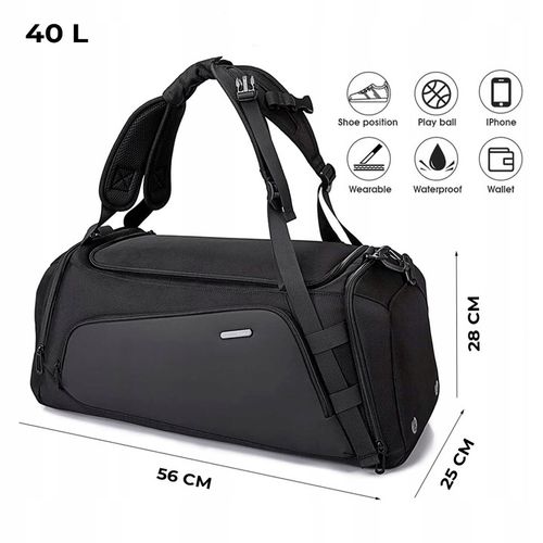 TORBA SPORTOWA podróżna z przegrodą na buty z funkcją PLECAKA 2w1 na Arena.pl