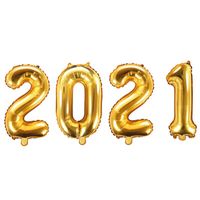 Balony foliowe liczba 2021 na sylwestra 35 cm złote