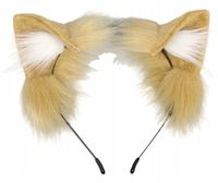 KOCIE USZY REALISTYCZNE MODELOWANE OPASKA NA GŁOWĘ COSPLAY ANIME