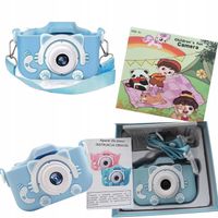 Aparat Dla Dzieci Cyfrowy Fotograficzny Kotek Niebieski Prezent Dla DZIECKA