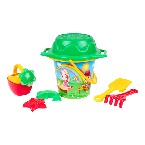 Zestaw Do Piasku Wiaderko Foremki Konewka Sitko L1455 na Arena.pl