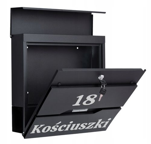 SKRZYNKA POCZTOWA NA LISTY GAZETY Z NAPISEM NUMEREM DOMU SPERSONALIZOWANA na Arena.pl