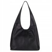 WŁOSKA CZARNA TOREBKA SKÓRA NATURALNA WOREK TORBA VERA PELLE SHOPPER