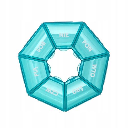 POJEMNIK ORGANIZER KASETKA PUDEŁKO NA LEKI 7 DNI VITAMMY PILLA ROUND 7x1 na Arena.pl