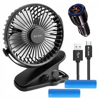 WIATRAK WENTYLATOR SAMOCHODOWY BIURKOWY AKUMULATOR REGULOWANY KLIPS 12V