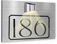 Tabliczka adresowa dibond srebrny numer domu 40x30 lampka LED duży wybór