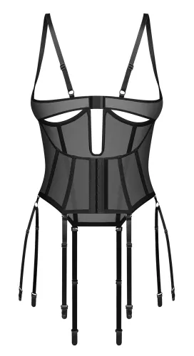 obsessive euphori corset l/xl czarny transparentny model z fiszbinami na Arena.pl