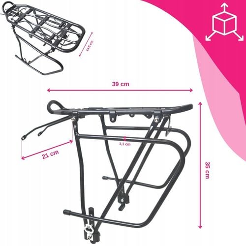 BAGAŻNIK ROWEROWY POD SAKWY TORBY VELOXO CZARNY ALU POD TARCZĘ 24-29 na Arena.pl