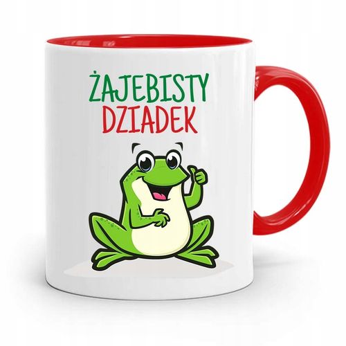 Kubek Czerwony Dla Dziadka Żajebisty Dziadek Z Nadrukiem Ze Zdjęciem na Arena.pl