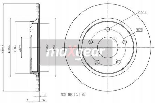 TARCZA HAM. CHRYSLER T. VOYAGER 08- MAXGEAR na Arena.pl