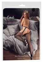 cottelli legwear rajstopy kabaretki z pasem, czarny l/xl