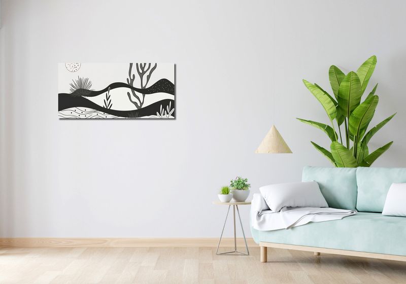 Obraz 90x40cm Ogród przy Nocy zdjęcie 2