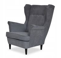 Fotel uszak ARI skandynawski Family Meble, elegancki w grafitowy welur