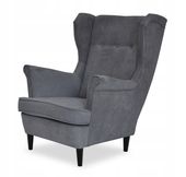 Fotel USZAK grafitowy welur FAMILY MEBLE