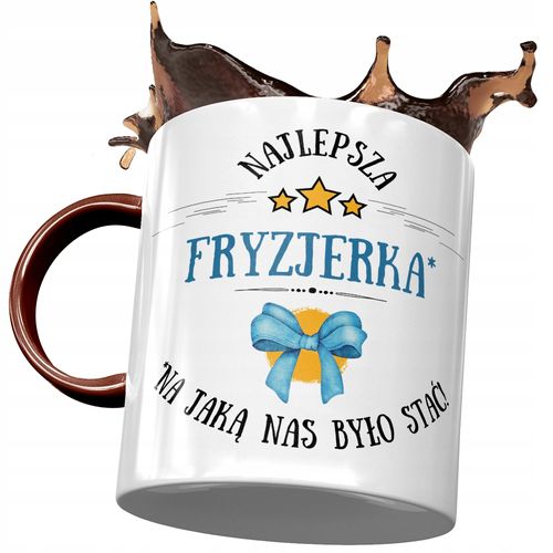 Kubek Bordowy Dla Fryzjerka Najlepsza Fryzjerka Z Nadrukiem Ze Zdjęciem na Arena.pl