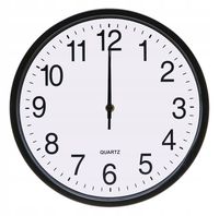 ZEGAR ŚCIENNY 25cm Cichy Płynna Praca DUŻE Cyfry CZARNY 2315