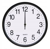 ZEGAR ŚCIENNY 25cm Cichy Płynna Praca DUŻE Cyfry CZARNY 2315
