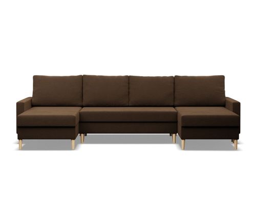 Narożnik w kształcie U, MILO, mikrofaza, 294x140x92 cm, brązowy na Arena.pl