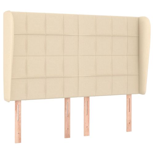 Zagłówek uszak, kremowy, 147x23x118/128 cm, tkanina na Arena.pl