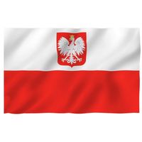 flaga biało-czerwona z godłem polska 112x70cm