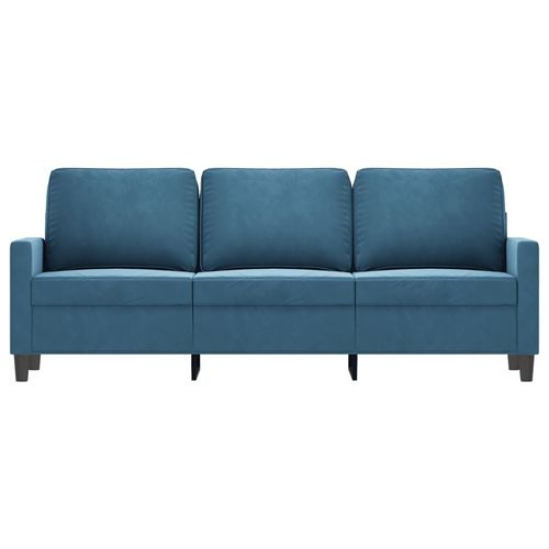 Sofa 3-osobowa, niebieski, 180 cm, tapicerowana aksamitem na Arena.pl