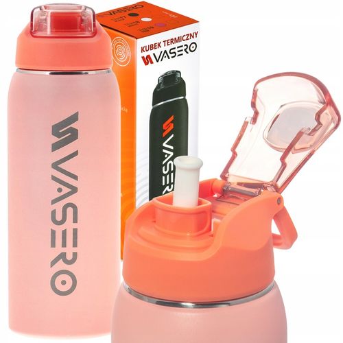 KUBEK TERMICZNY BIDON TERMOS PRÓŻNIOWY 750ml blokada uchwyt ustnik + SŁOMKA na Arena.pl