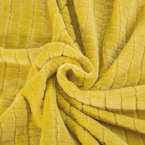 Koc pled 170X210 Design91 mikrofibra efekt 3D CINDY2 musztardowy na Arena.pl