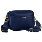 miejska modna granatowa listonoszka damska z dwoma paskami w