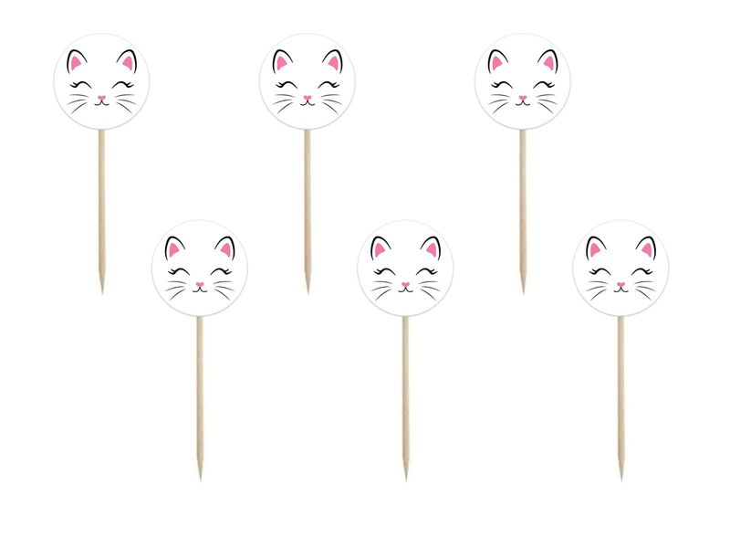 Pikery do babeczek Kotek, 6 szt. zdjęcie 1