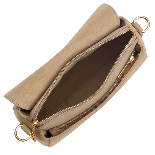 VERA PELLE torebka damska zamszowa listonoszka z paskiem V693 fuksja na Arena.pl