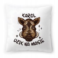 Poduszka Dla Karola Na Urodziny Ze Zdjęciem Na Prezent Biała 40X40 Cm