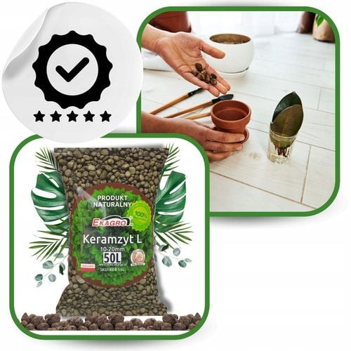 Keramzyt Ogrodniczy 50L 10-20 mm 15KG Drenaż do Warzyw Roślin na Arena.pl