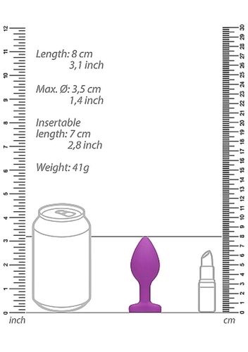 diamond heart butt plug - large - purple na Arena.pl
