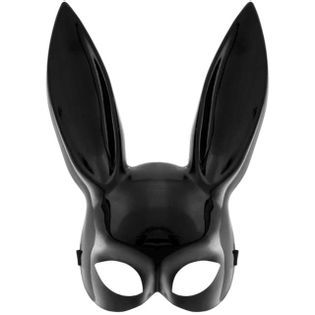 Maska "Królik z uszami", czarna, PartyPal