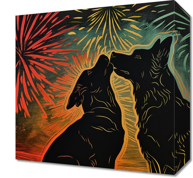 Obraz 30x30cm Psi Uścisk zdjęcie 1