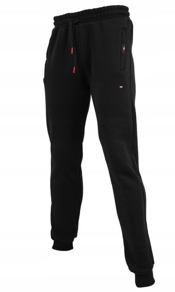 SPODNIE DRESOWE GRUBE CZARNE ŚCIĄGACZ DRESY M zdjęcie 1