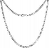 SREBRNY NASZYJNIK MĘSKI PANCERKA 4MM STAL CHIRURGICZNA 316L BLACKBERRY