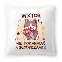 Poduszka Dla Wiktora Na Urodziny Ze Zdjęciem Na Prezent Biała 40X40 Cm