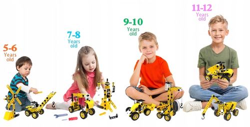 Klocki Konstrukcyjne Zestaw kreatywny XXL POJAZDY DO SKRĘCANIA 112 el 10w1 na Arena.pl