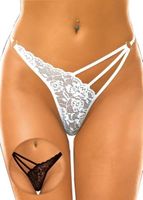 Czarne Stringi Damskie z Paskami SoftLine 2271 S/M