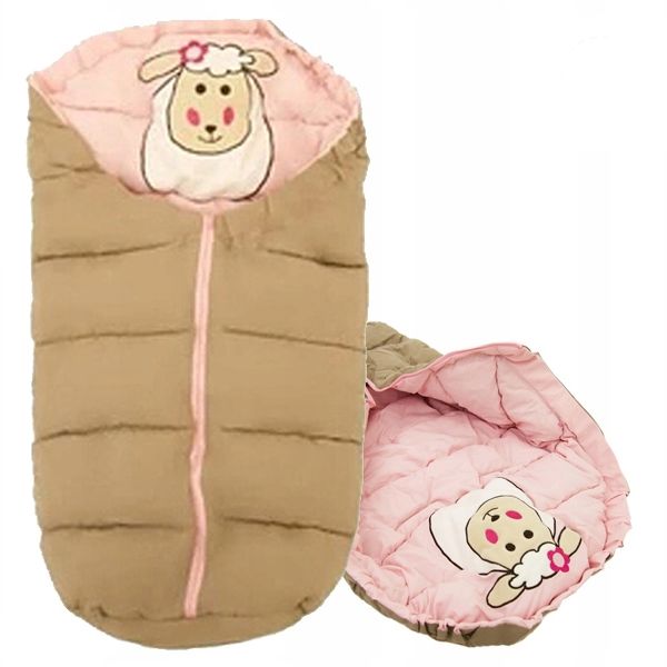 Śpiworek do wózka 4w1 SHEEP BEIGE-PINK zdjęcie 1