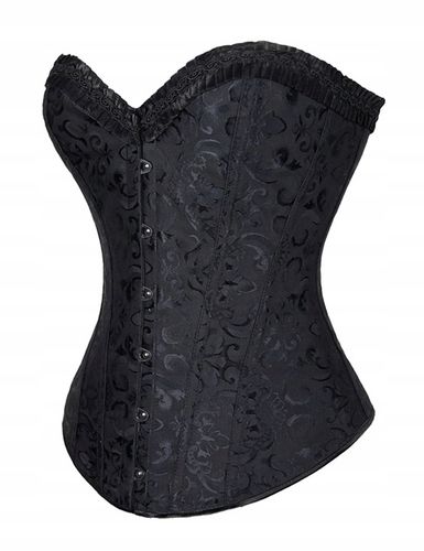 Gorset CZARNY wiązany MODELUJĄCY talię + stringi WYSZCZUPLAJĄCY brzuch M na Arena.pl