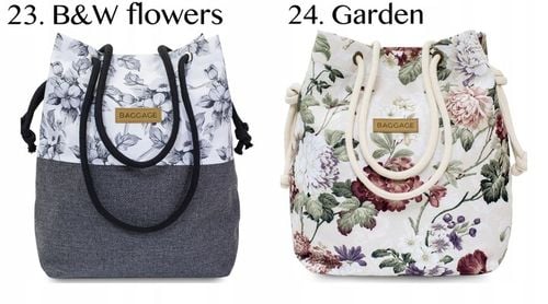 TOREBKA DAMSKA WOREK SHOPPER TORBA KWIATY BAGGAGE na Arena.pl