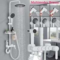 Zestaw prysznicowy biały prysznic termostat deszczownica słuchawka