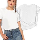 BLUZKA T-SHIRT GŁADKA BAWEŁNIANA luźna #XL b/70