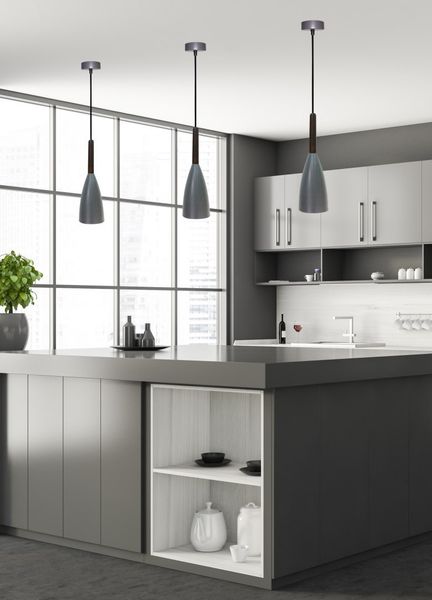 Flen lampa wisząca 1x40W E27 szary zdjęcie 2