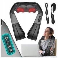 MASAŻER PODUSZKA SZYI I PLECÓW Z KOJĄCYM CIEPŁEM NEKTECK CZARNY