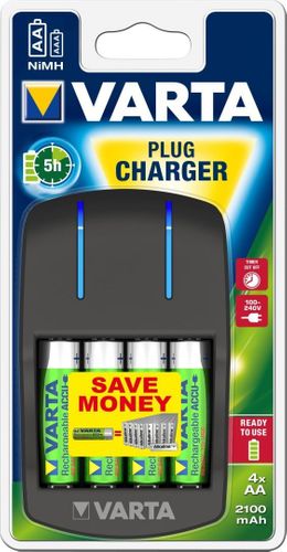 Ładowarka VARTA + 4x AA 2100MAh PLUG 4x AA/AAA na Arena.pl