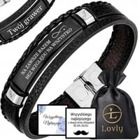 Bransoletka skórzana dla MĘŻA z GRAWEREM NA PREZENT DZIEŃ CHŁOAPKA ROCZNICA