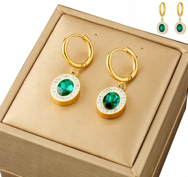 Pozłacane Kolczyki Złote Ze Stali Chirurgicznej zdjęcie 4